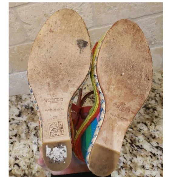 Valentino Colorful Wedge Sandals - Picture 10 of 10